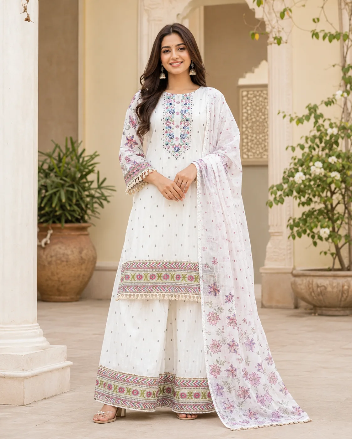 Kurti for women with dupatta & Sharara 
