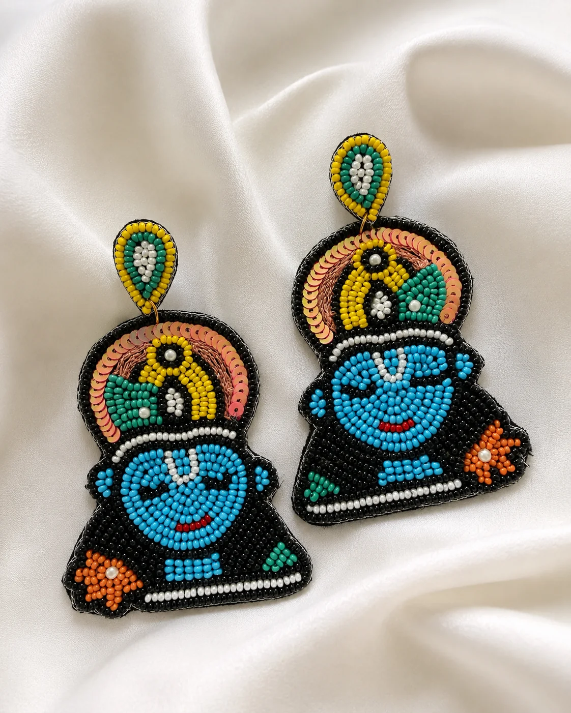 Shrinathji Beaded Idol Earrings