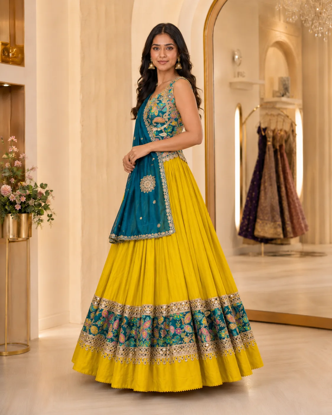 Corset Blouse for women with lehenga & Dupatta 