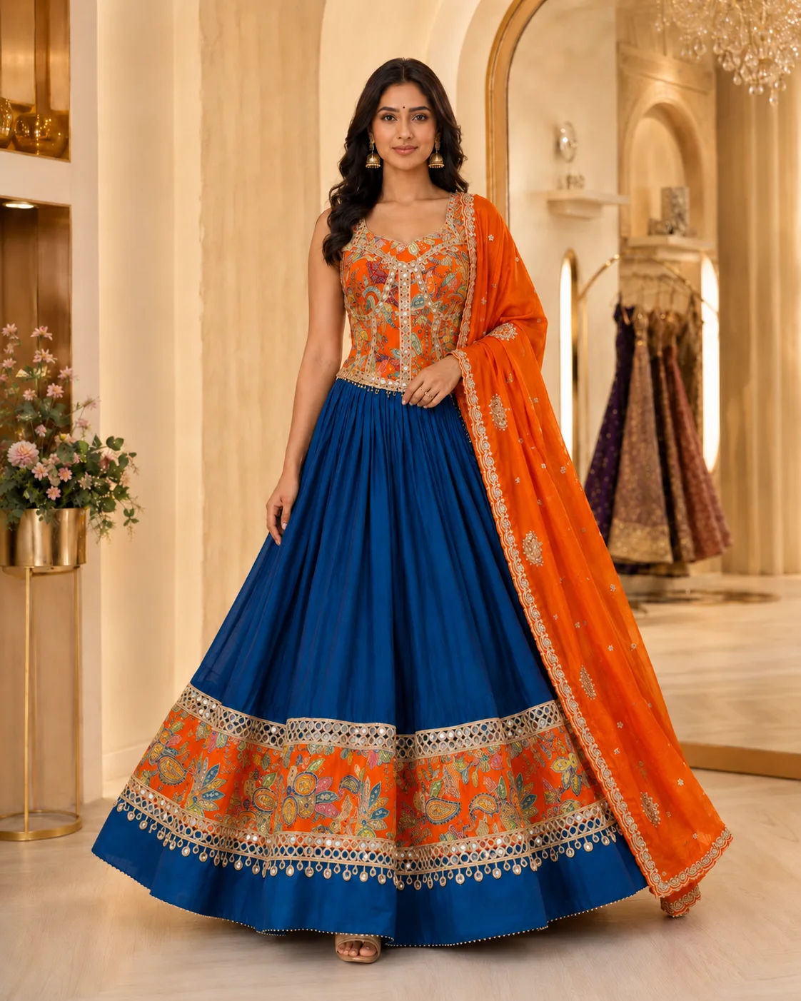 Corset Blouse for women with lehenga & dupatta 
