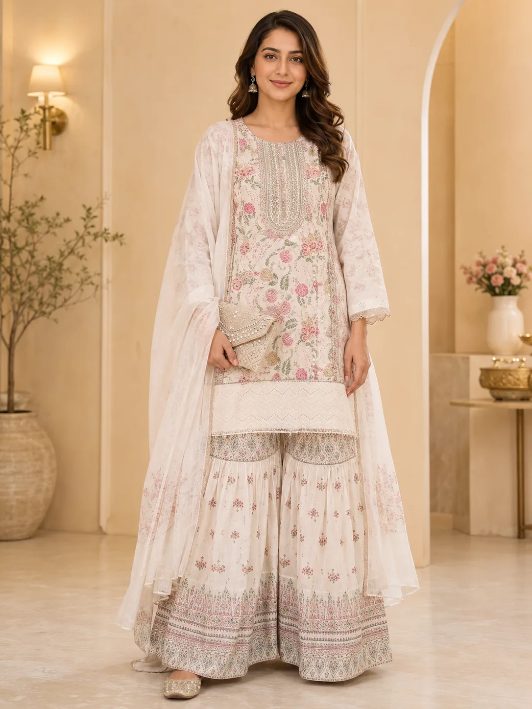 Kurti for women with dupatta & Plazzo 