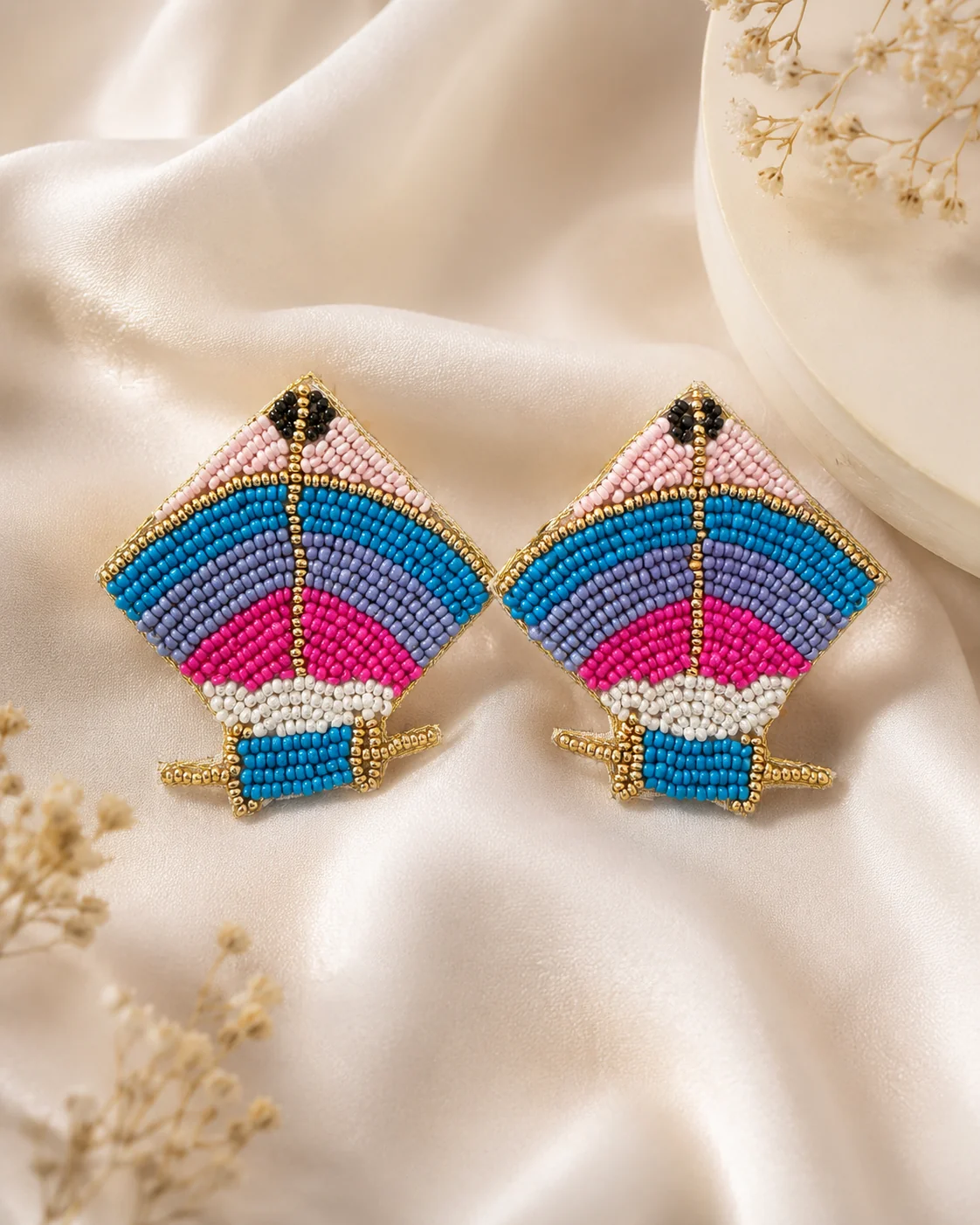 Patang Kite Beaded Studs