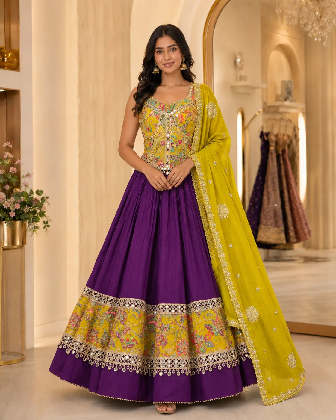 Corset Blouse for women with lehenga & Dupatta 