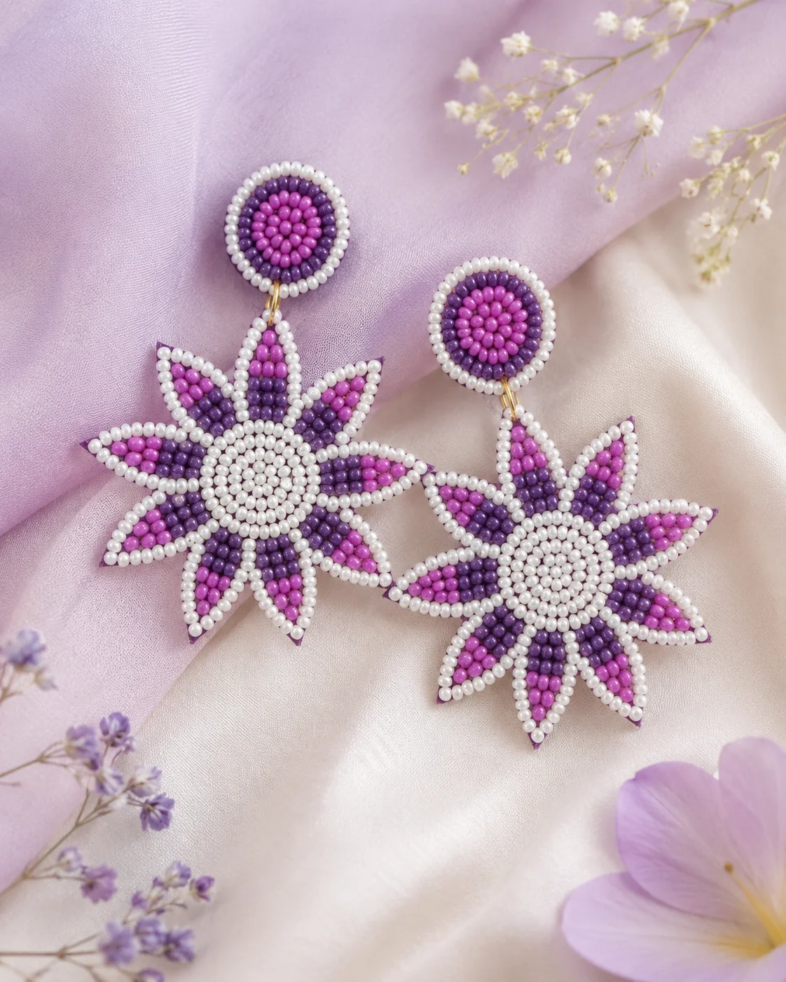 Amethyst Star-Bloom Earrings