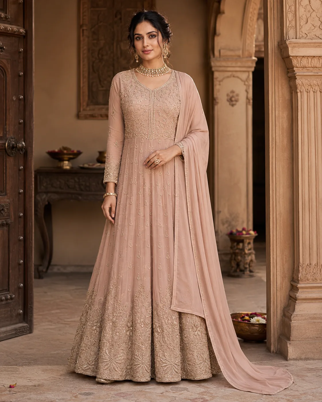 Anarkali gown for women with dupatta 