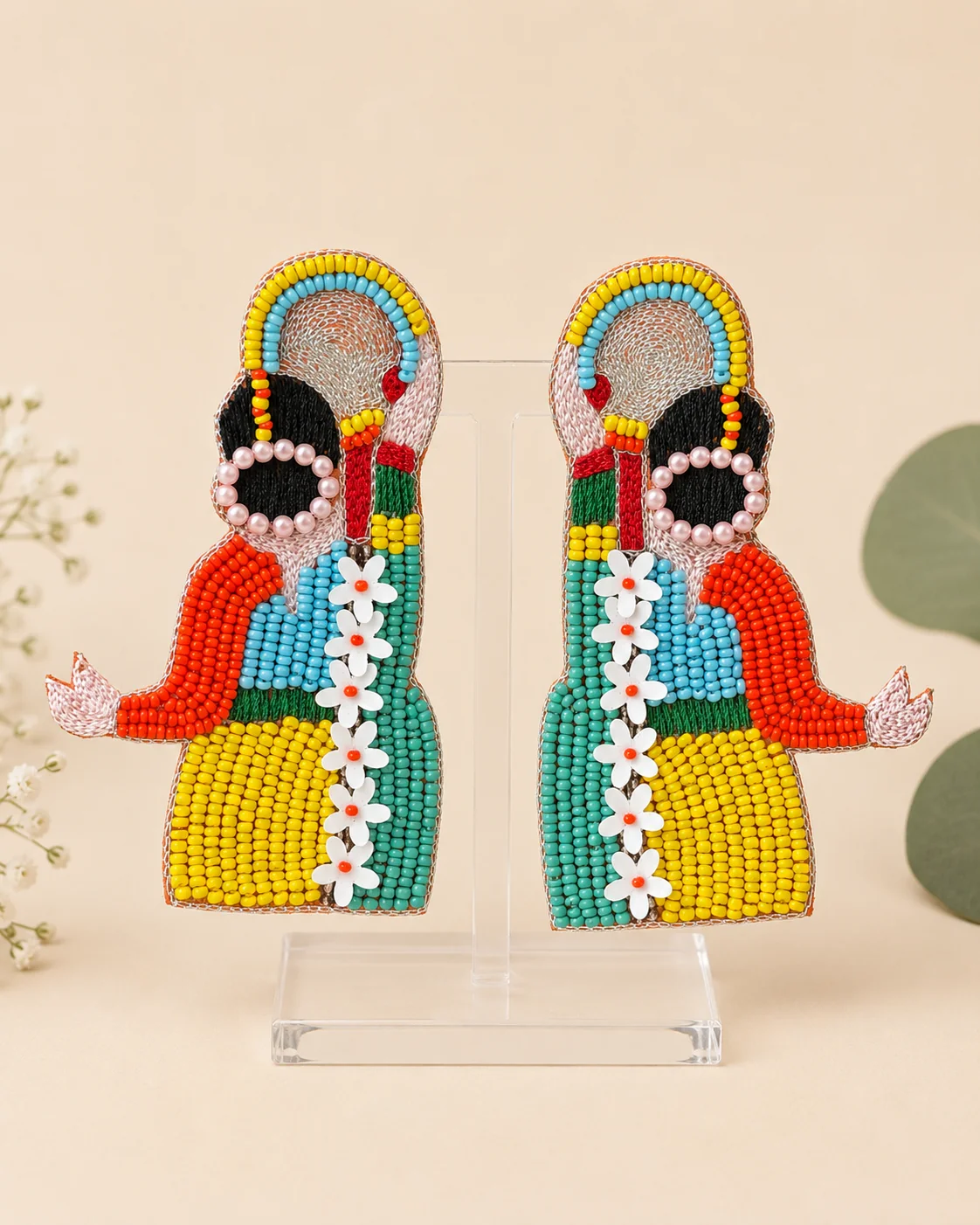 Bride Figurine Garland Earrings