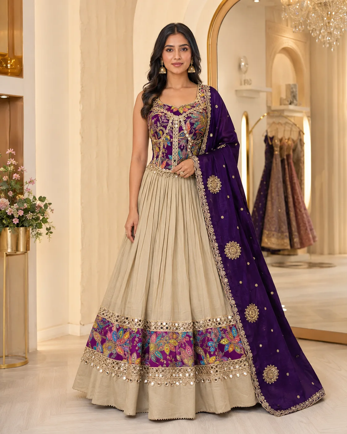 Corset Blouse for women with lehenga & Dupatta 