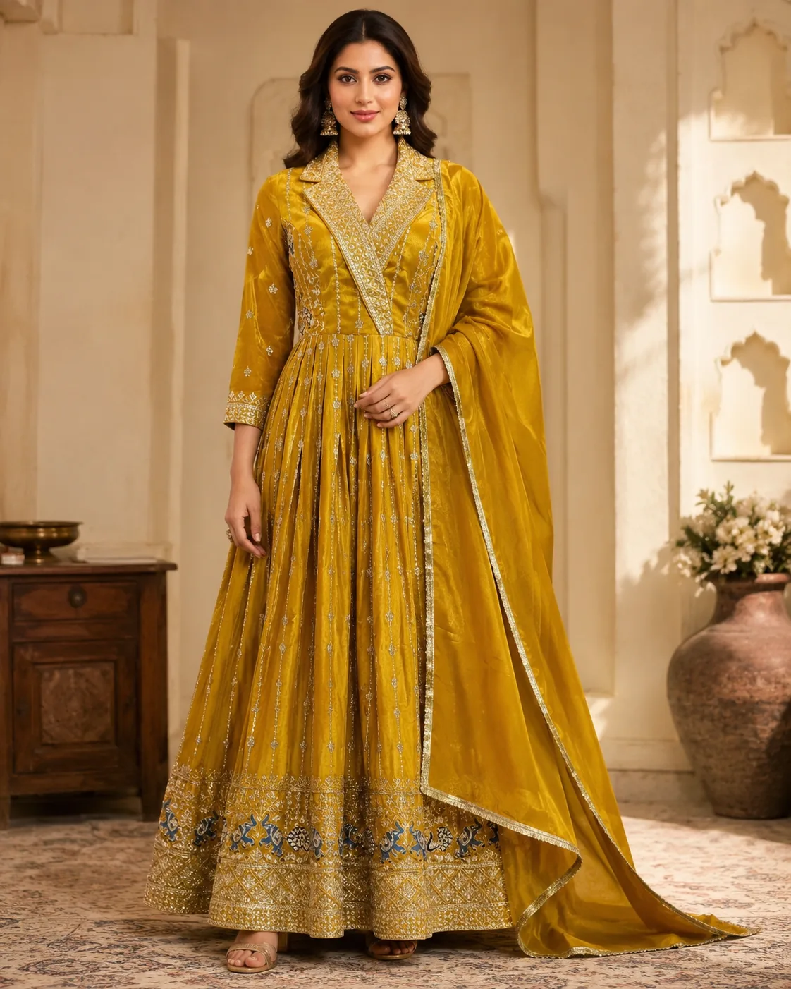 Anarkali gown for women with dupatta 