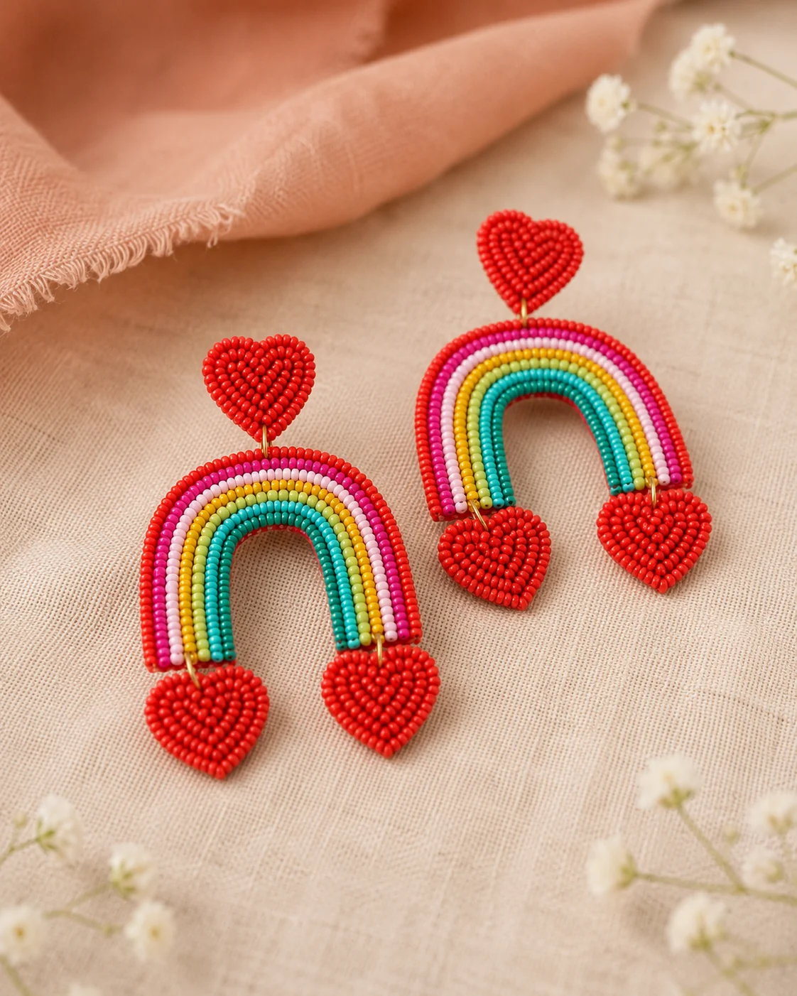 Over-the-Rainbow Heart Danglers